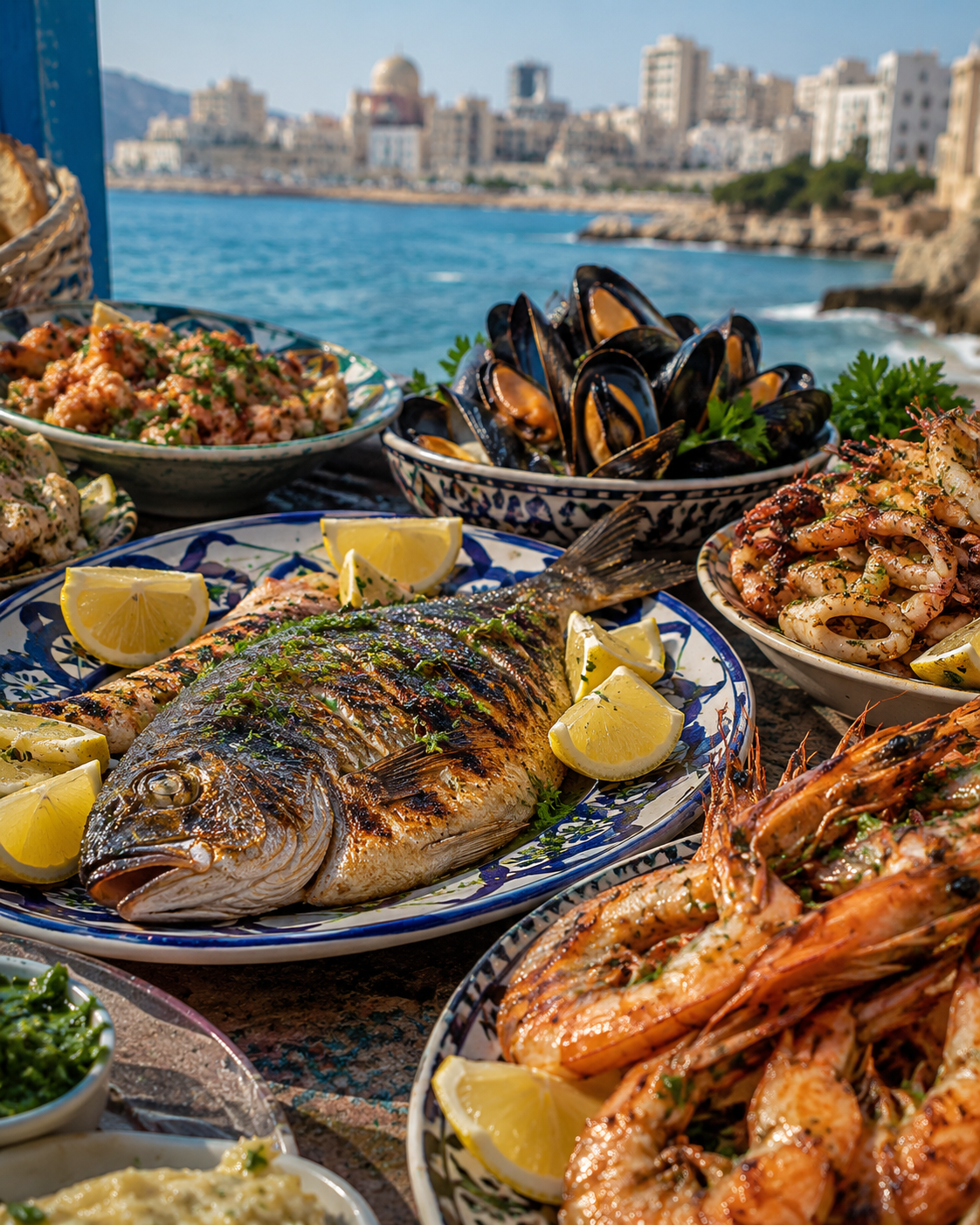 Algerian seafood table
